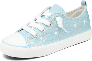 Toddler Kids Canvas Sneakers Sparkle Glitter Sequins Shoes Slip On Soft and Durable