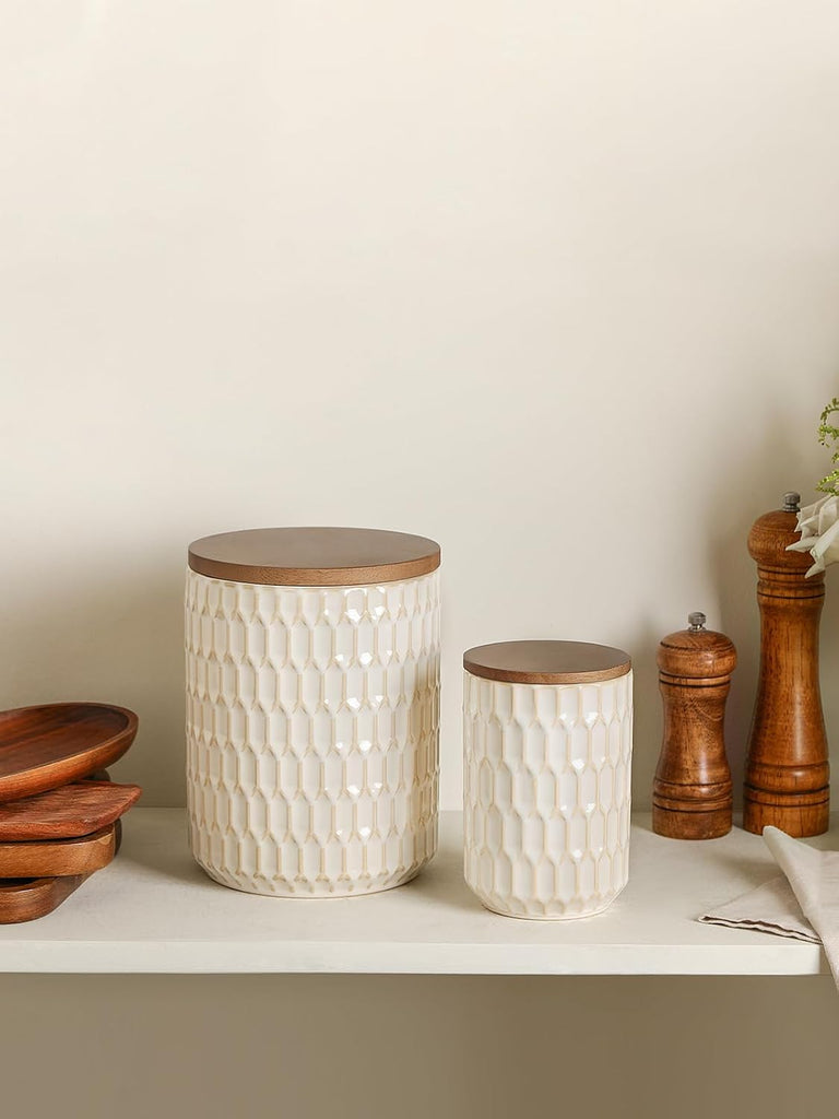 Ceramic Canister Set, Flour Sugar Storage Containers