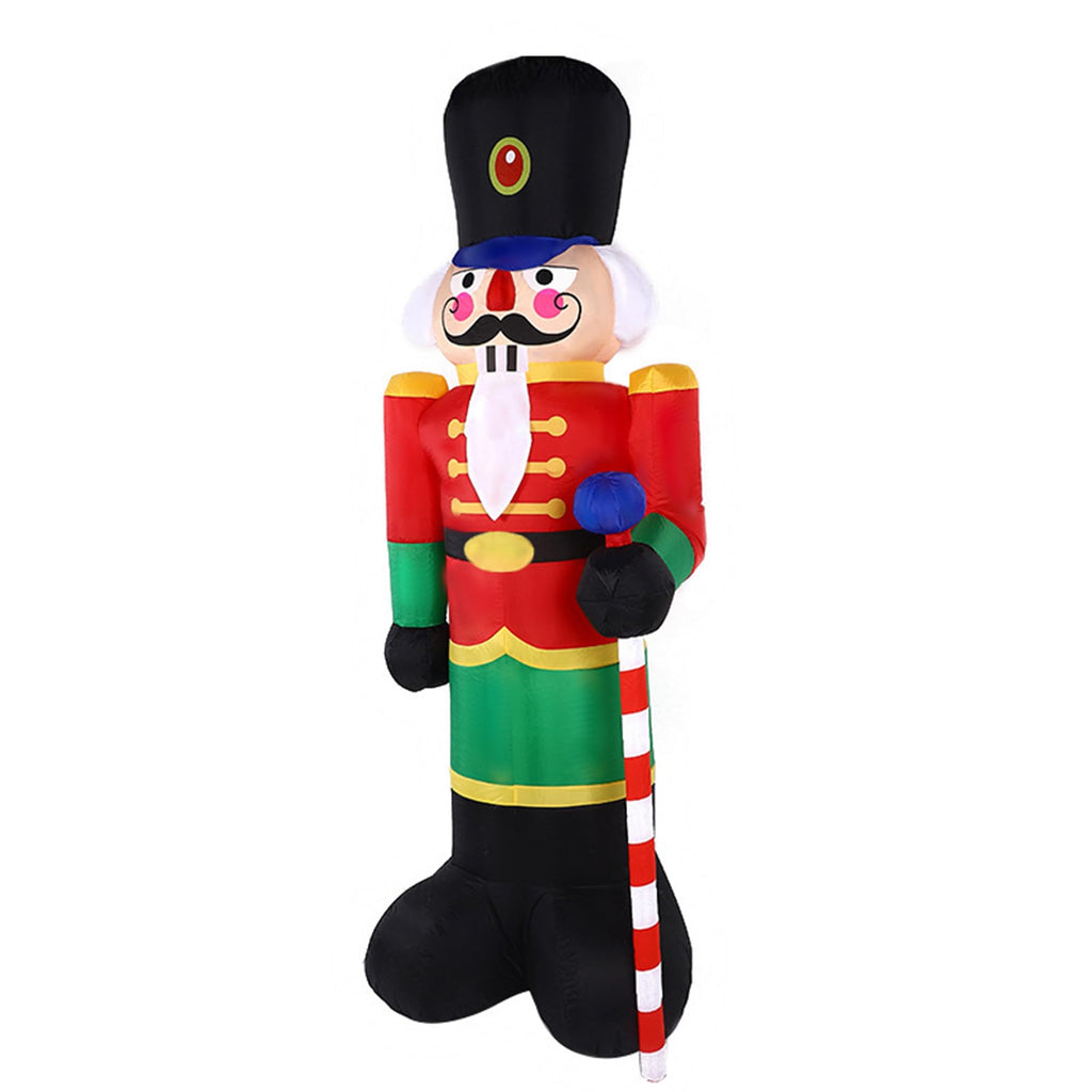 2 Packs 8ft Nutcracker Soldier Christmas Inflatable Decor for Yard/Outdoor/Lawn/Porch Decor (Red/Blue Nutcracker)