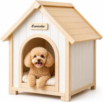 Indoor Dog House for Small Dogs, Furniture Style Pet House, Natural Solid Wood Dog House, Wooden Puppy Kennel