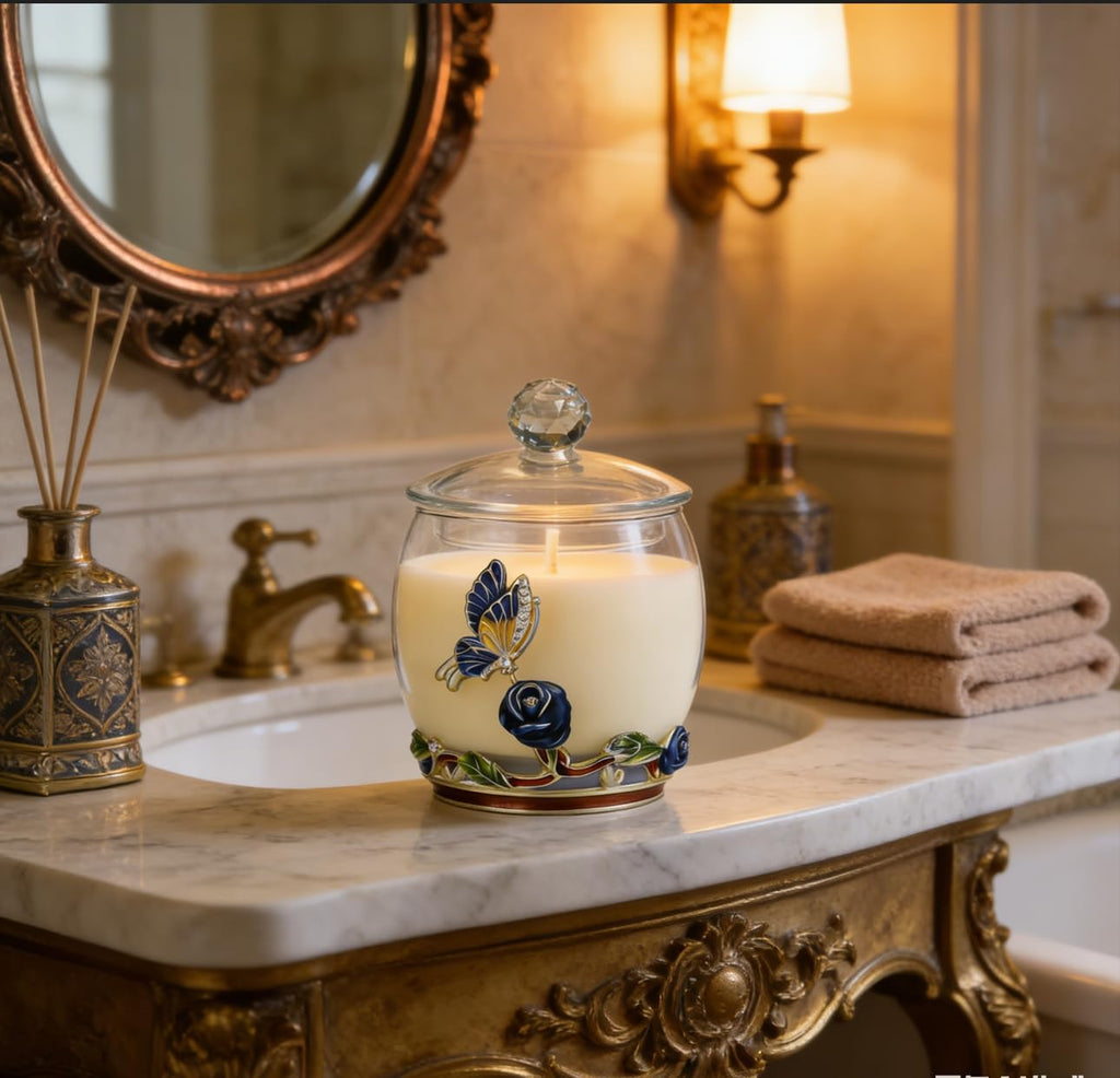 Butterfly Rose Design, Lavender Scented Candles Gifts for Women