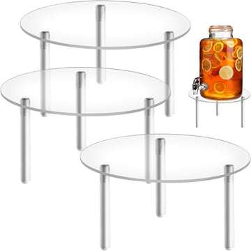 Drink Dispenser Stand, Acrylic Beverage Dispenser Stand, Fit Max 7.87 Inch Diameter of Glass Drink Dispenser - Set of 3