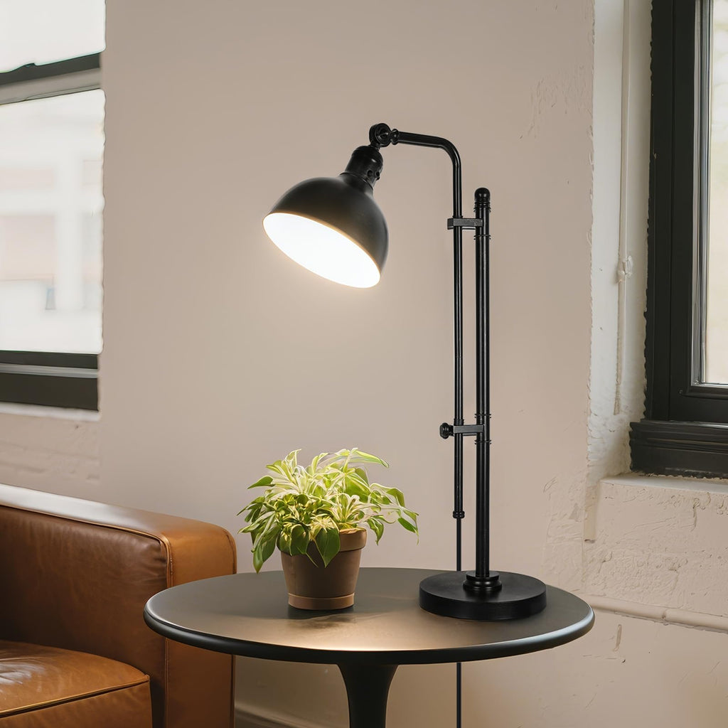 Industrial Adjustable Desk Lamp, Farmhouse Table lamp 29''-38'', Rustic Metal Task Desk Lamp in Aged Bronze Finish