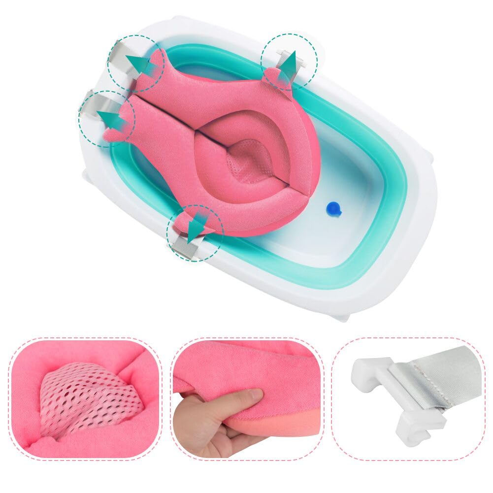 Bath Seat Support Net Adjustable Infant Bathing Cushion Pad Mat