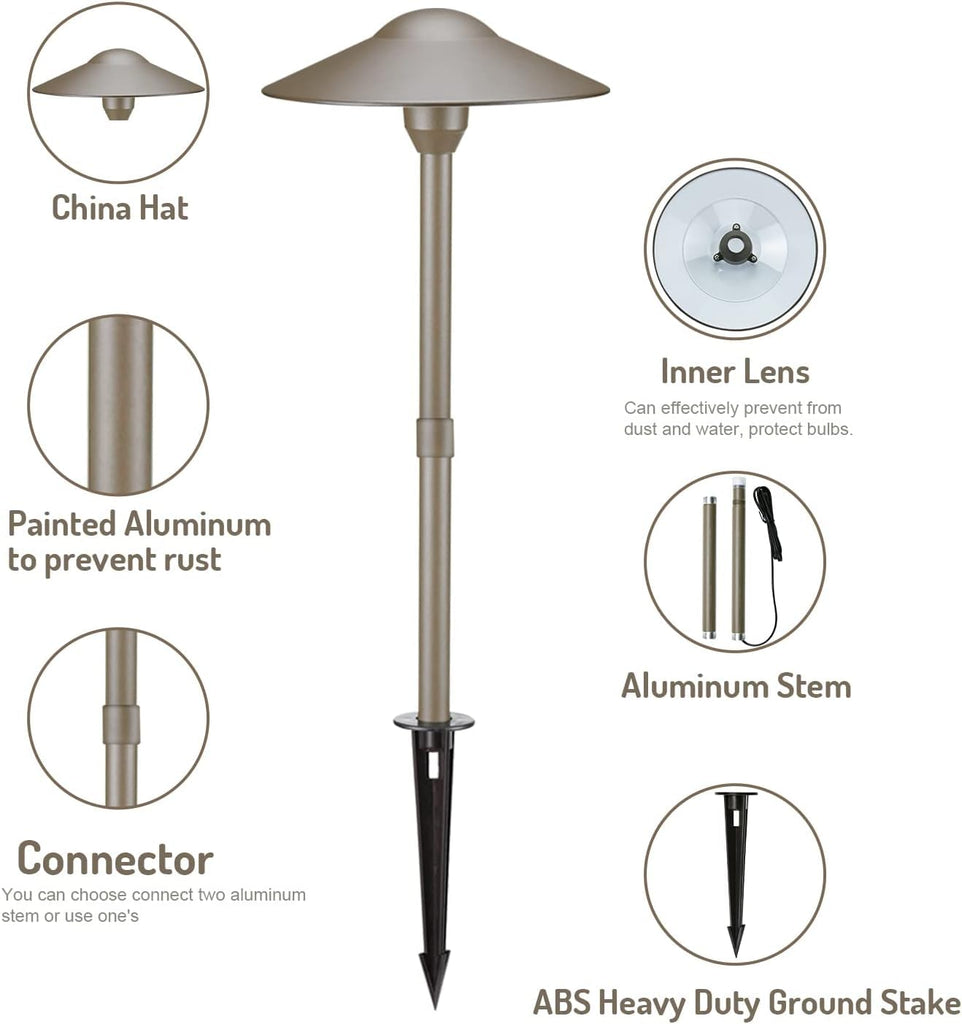 3W Landscape Lighting 12V Low Voltage Path Lights Warm White Waterproof Outdoor Replaceable G4 LED Bulb for Garden