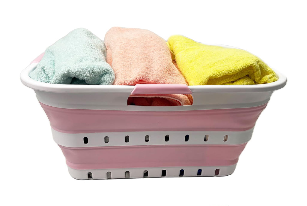 42 (11 Gallons) Collapsible Plastic Laundry Basket, Foldable Pop Up Storage Container/Organizer, Space Saving Hamper