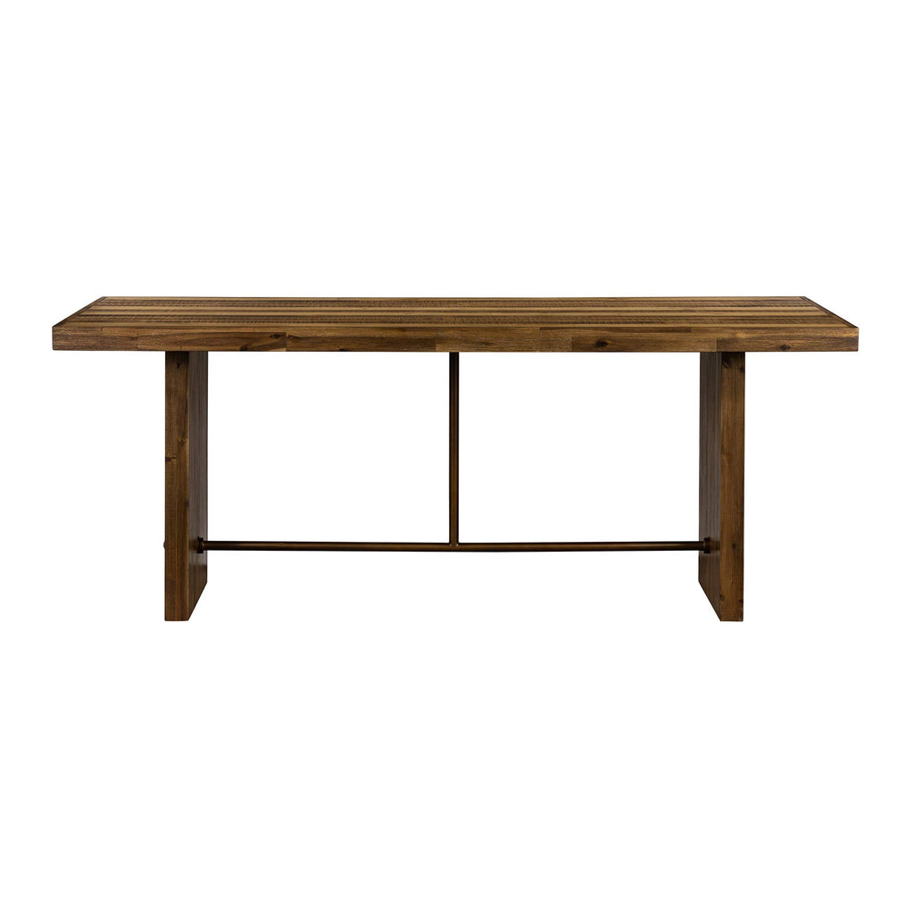 Superb Mixed Wood Dining Room Kitchen Table, 76" Wide, Rustic