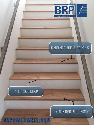 Stair Tread in Red Oak 11.5" Stair Tread Solid 48"