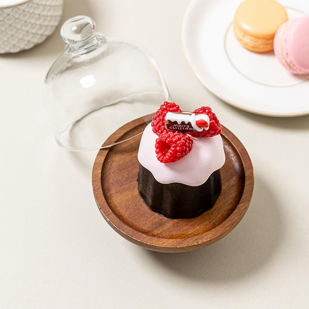 2 sets 4.1 inch of mini glass dessert cups, equipped with high-foot bases; small glass cake stand; transparent - Set of 4