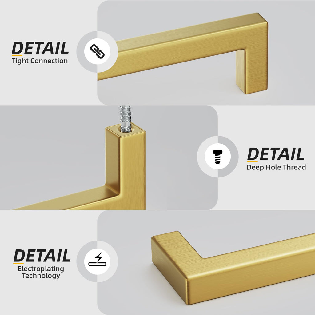 10 Pack 5" Gold Cabinet Handles Kitchen Cabinet Handles
