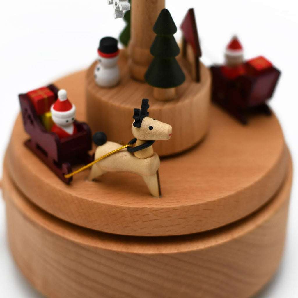 Animated 18 Note Musical Wooden Christmas Wonderland Keepsake-Many Songs to Choose-Carousel Waltz