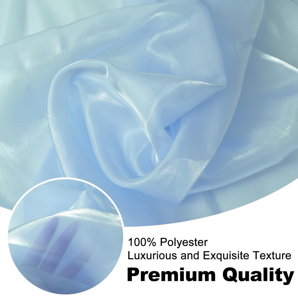60"W Sheer Organza Fabric Cut By The Yard, Silk Organza Fabric for Celebration, Birthday and Wedding Decorations