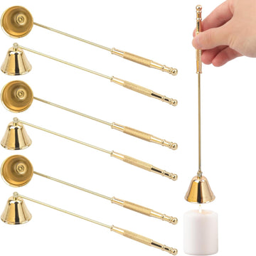 8.3 Inch Gold Candle Snuffer Set, Candle Wick Snuffer Elegant Home Décor Accessory for Scented Candles - Set of 7