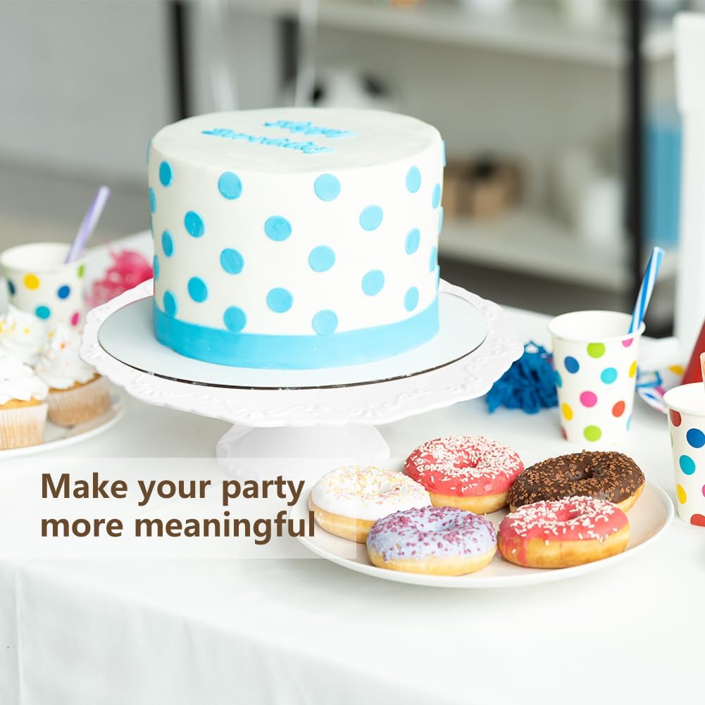 12 Inch Cake Stand for 10 Inch Cakes, Porcelain Wedding Cake Stand for Party, Round Dessert Cake Display Stand Plate