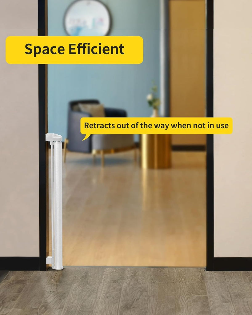 Retractable Baby Gate, Mesh Baby Gate or Mesh Dog Gate, 33" Tall, Extends up to 55" Wide, Child Safety Gate for Doorways