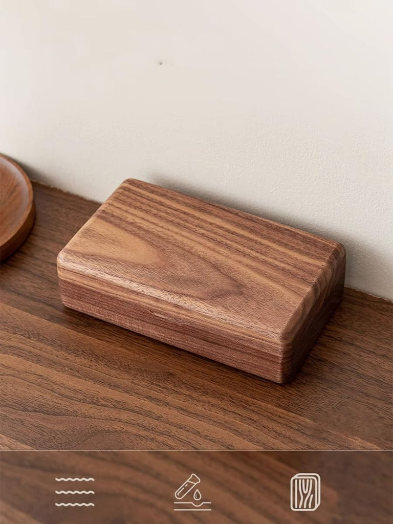 Small Wooden Jewelry Box, Vintage Delicate Walnut Wood Jewelry Case, Ideal Gift for Man Women, Protable Travel