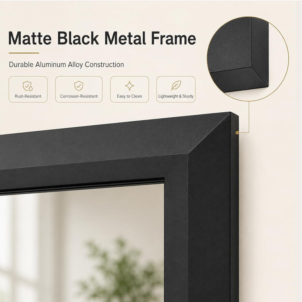 24x36 Matte Black Bathroom Vanity Mirror for Over Sink