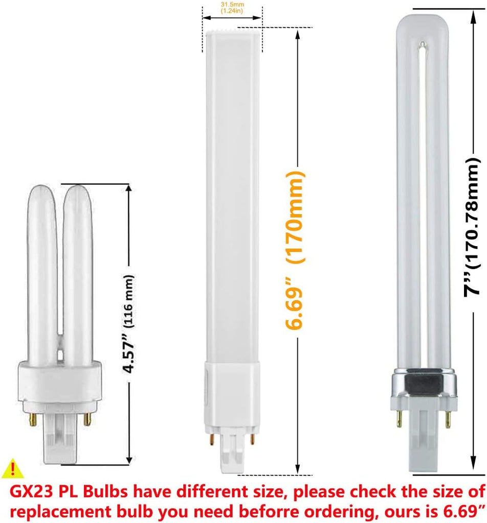 6W LED GX23 PL Lamp 2-Pin Base 13W CFL Replacement 6000K