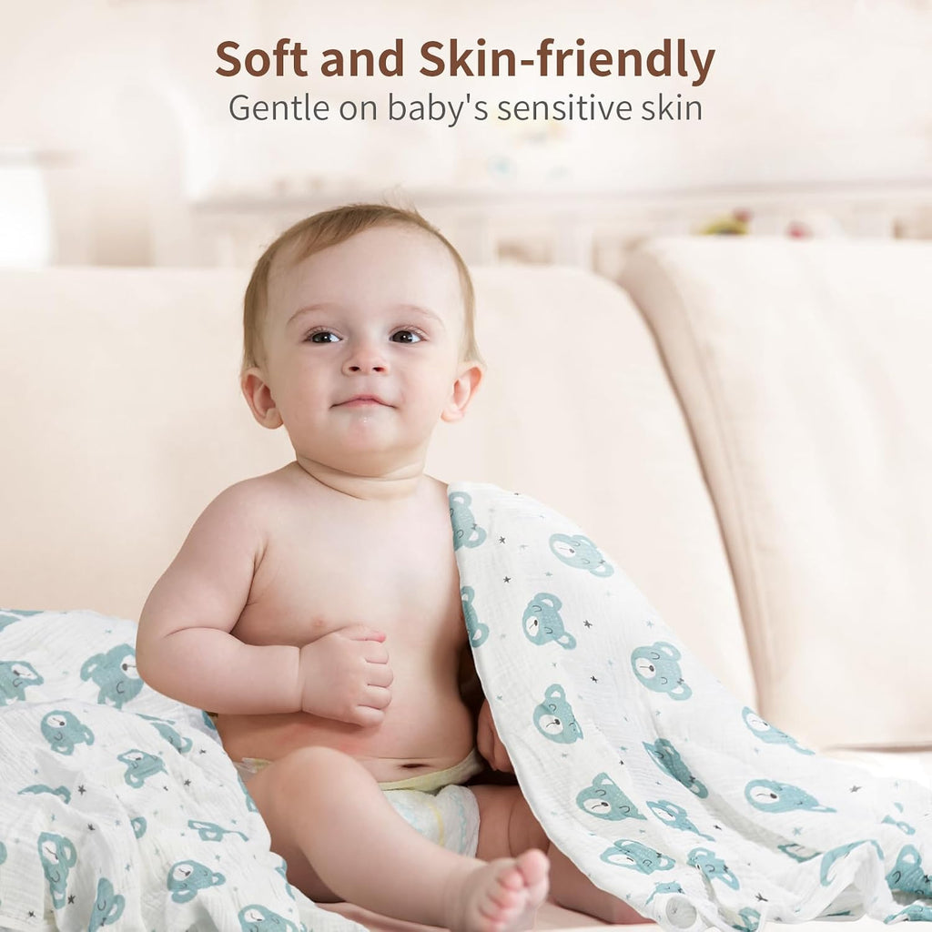 Rayon from Bamboo Swaddle Blankets for Newborn,2 Pack Breathable Soft Receiving Blanket,Large 41 x 41 inches Swaddle