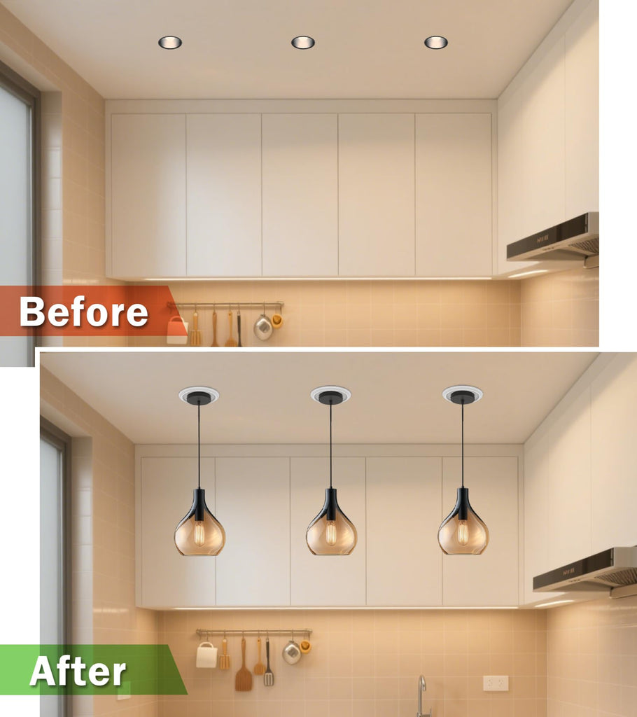 Recessed Can Light Conversion Kit for Pendant Light or Ceiling Fan, Ceiling Fixture Adapter with 73⁄4"