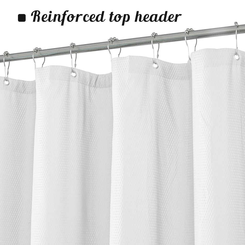 Embossed Microfiber Extra Wide Shower Curtain Liner 108 x 72 inches, Soft Fabric Shower Curtain Washable and Water