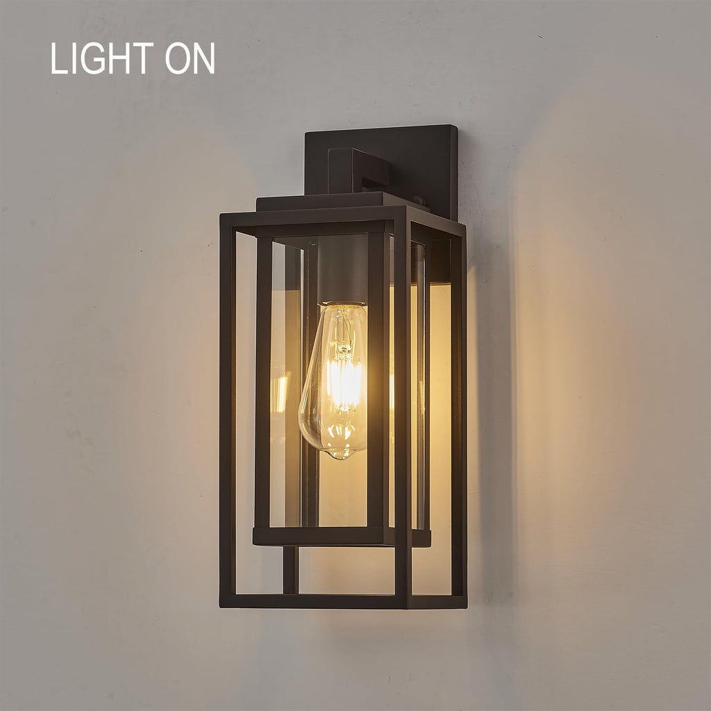 14" Double Cage Outdoor Wall Light, 2Pack Exterior Lantern Sconce