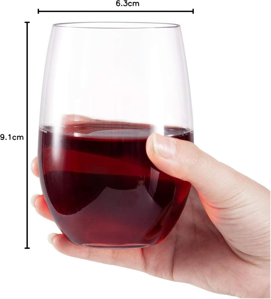 Wine Glasses glasses drinking set 16 OZ Tritan, Stemless Wine Glasses Set of 4, plastic wine glass Outdoor
