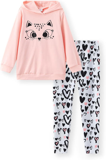 Girls Hooded Sweatshirt Leggings Set 2 Piece Fall Outfit