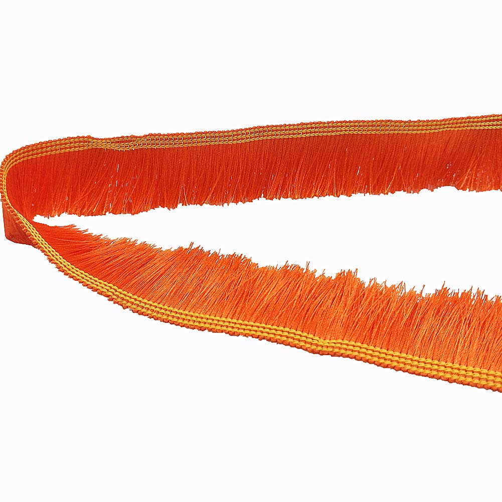 1" wide Decorative polyester Fringe Trim, Lace Trim, 5 yards (orange)