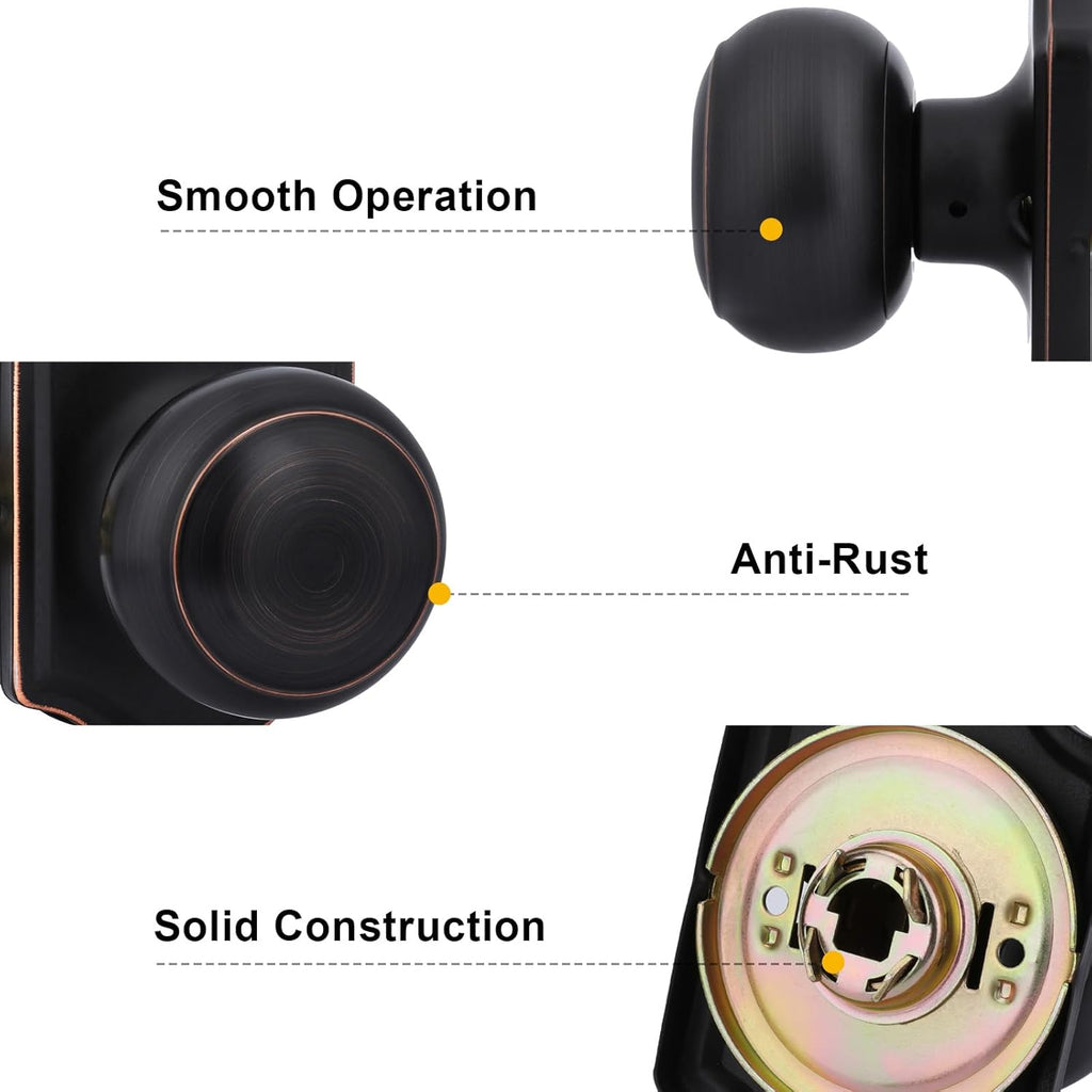 Oil Rubbed Bronze Closet Door Knobs, Passage Door Knobs Interior