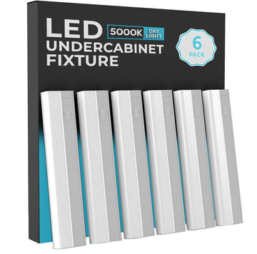 6 Pack 24" Hardwired Under Cabinet Lighting, 5000K Daylight, ETL, 1250lm