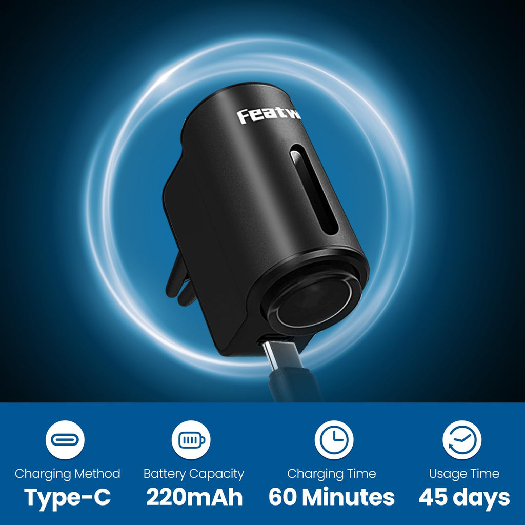 Car Air Freshener, Three Adjustable Modes Intelligent Car Aroma Diffuser, Rechargeable Car Aroma Diffuser, Black