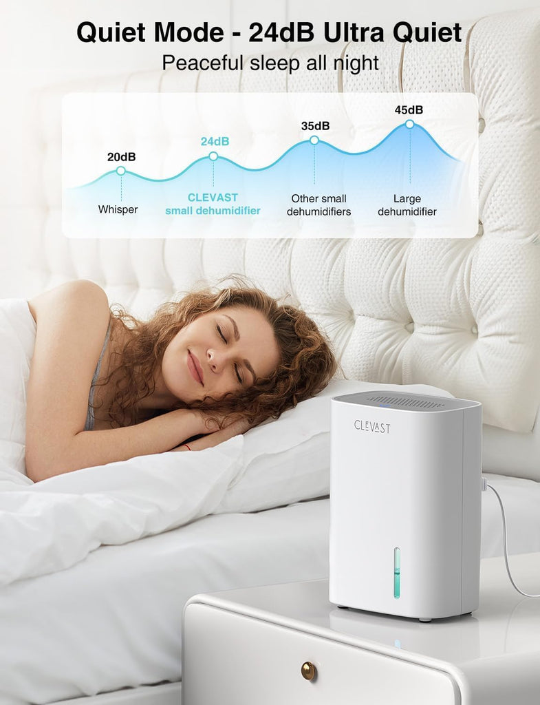 Small Dehumidifier for Home, 30oz Mini Quiet Dehumidifier for Bathroom Bedroom