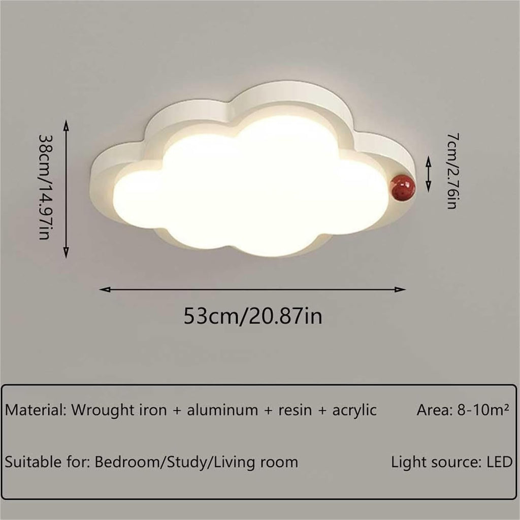 Nordic Style Modern Cloud Shape LED Ceiling Light Creamy White Flush Mount Lamp Acrylic Fixture Toddler Playroom
