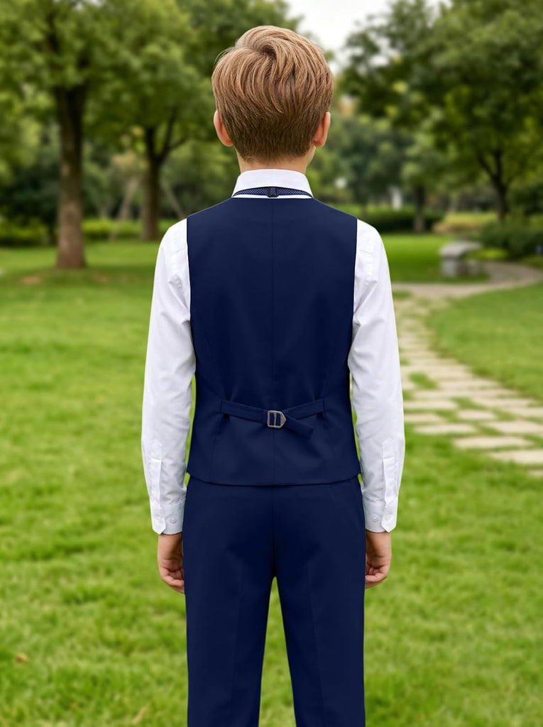 Boy's Suits,4pcs Formal Suit for Kids,Tuxedo Wedding Vest Pants with Bowtie