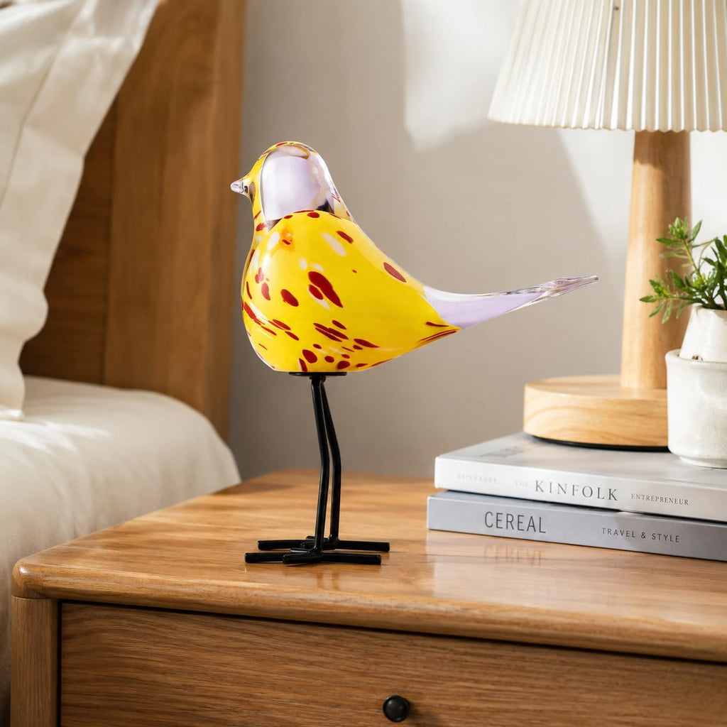 Glass Bird Figurine Ironleg Hand Blown Art Home Decor Gift
