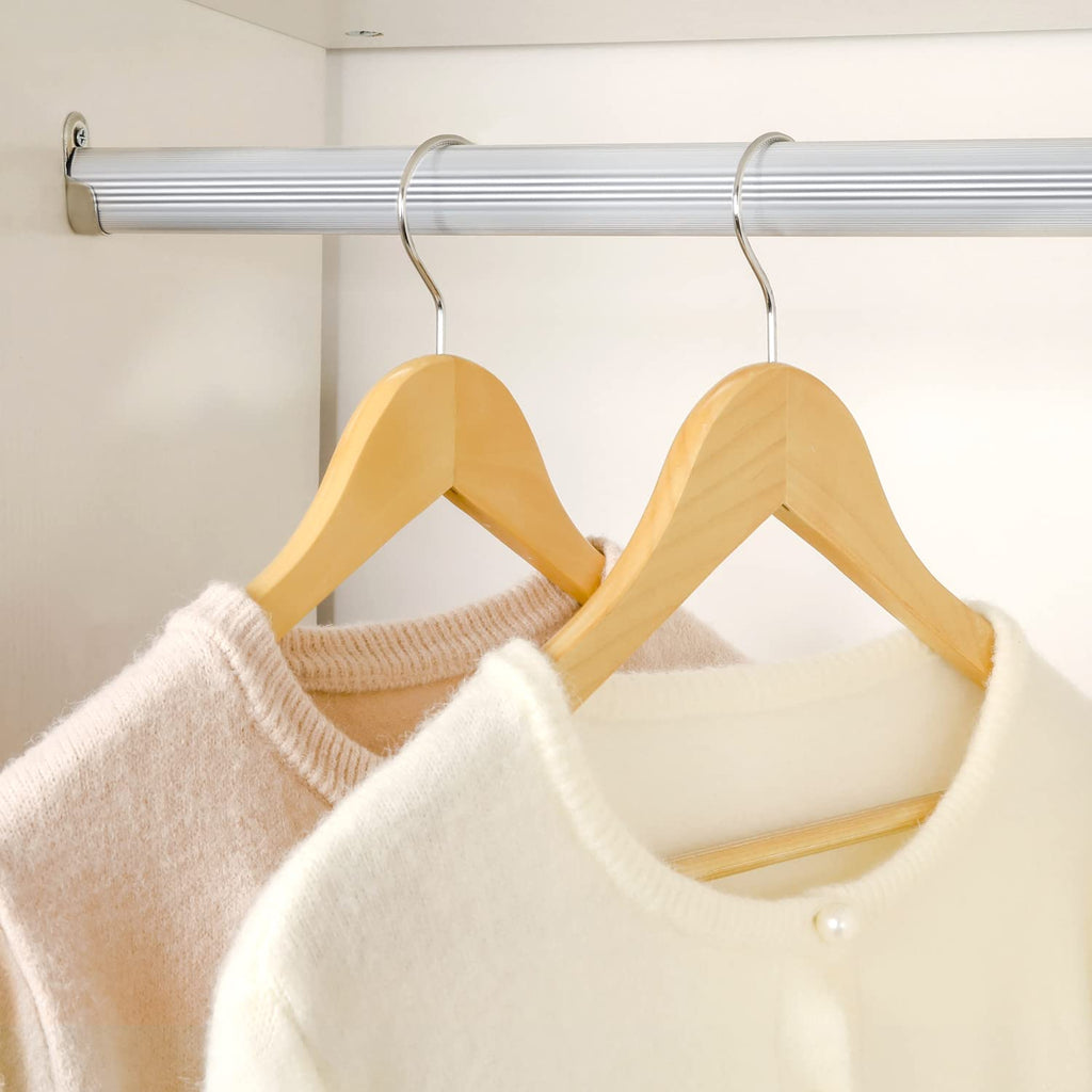Wooden Coat Hanger 20 Pack, Natural Wood Suit Hangers