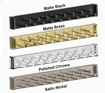 15-Hook Designer Wardrobe Reversible Closet Tie Rack with 11.22 Inch Retractable Pullout Extension (Matte Brass)