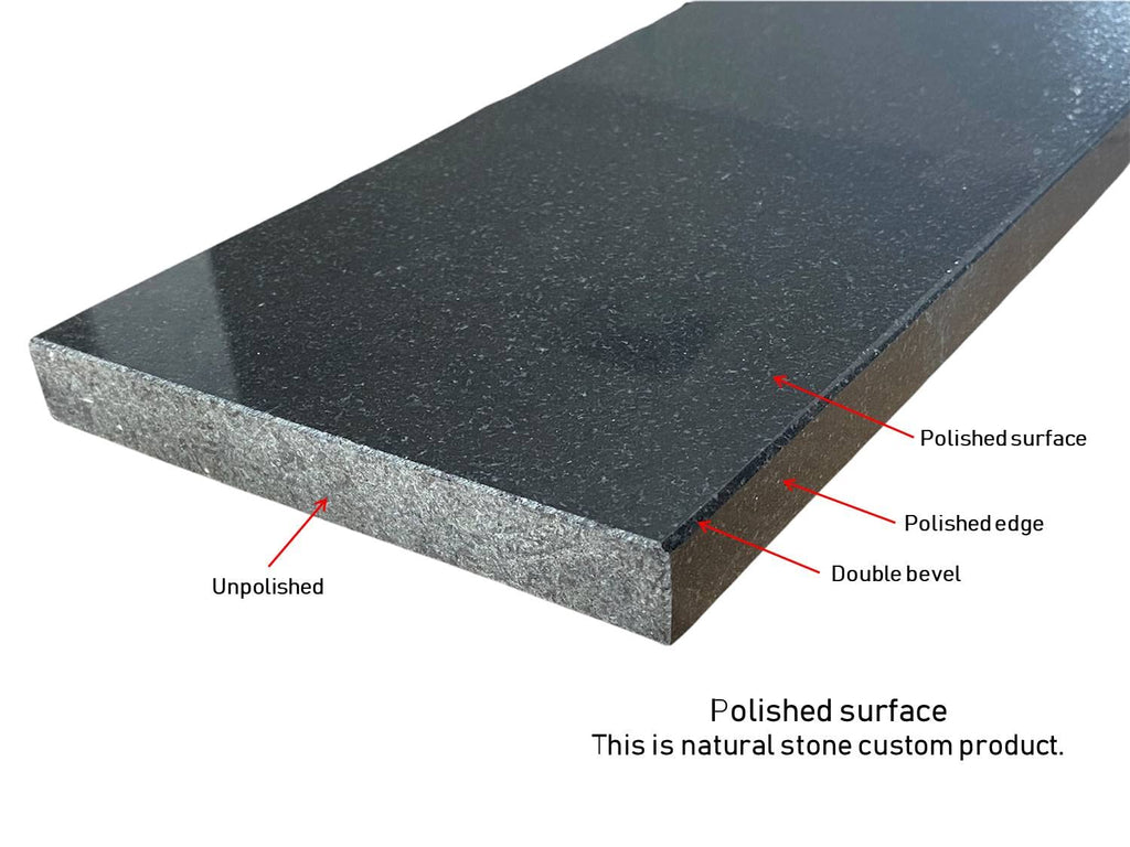 Absolute Black Granite Doorway Floor Trnasition Tile Threshold (Marble Saddle) Polished, Maintenance Free, Stain