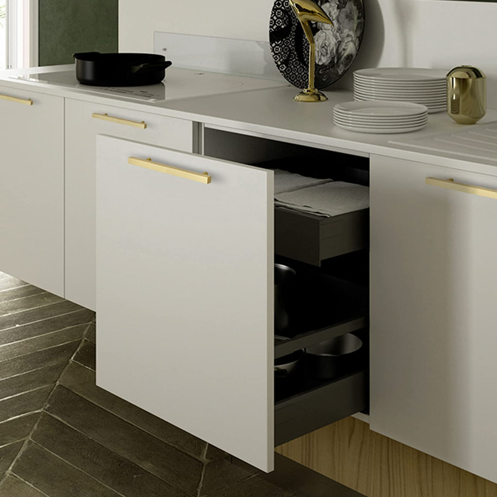 10 Pack 5 Inch Gold Cabinet Handles Brushed Brass Kitchen Pulls