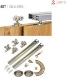 Sliding Closet Bypass Doors 60 x 96 inches | Base 7233 White | Rails Hardware Set | Wood Solid Bedro