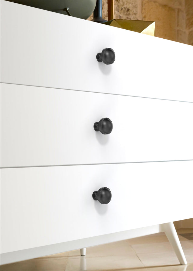 5 Pack Matte Black Cabinet Knobs Single Hole Cabinet Pulls Round Kitchen Cabinet Knobs