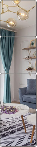 Wall Mirror Full Length, on Door Mirrors, Cheap Mirror Acrylic, shatterproof Gym Mirrors Gym, 8"X8"-4 Pcs, Workout Non