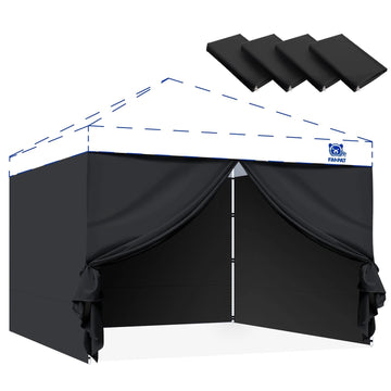 10x10 Canopy Sidewalls & Door for Canopy, Black(4PCS Sidewalls Only)