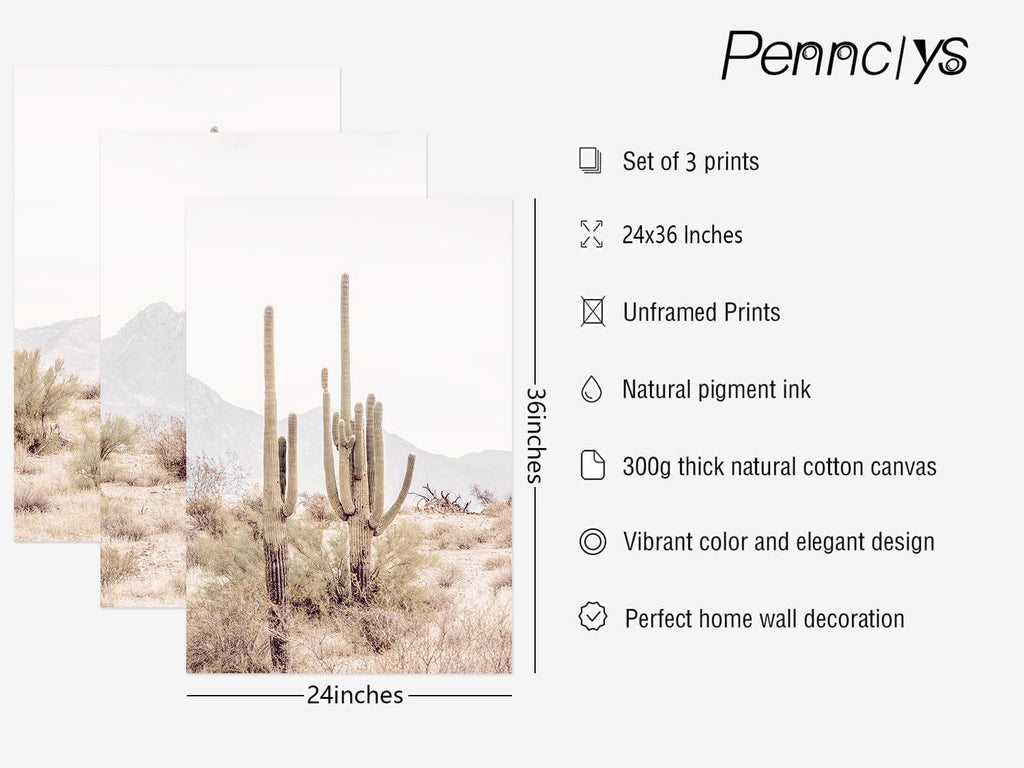 Sonoran Desert Landscape Wall Art Cactus Arizona Canvas Wall Decor Desert Poster Pictures Saguaro Cactus Art Prints