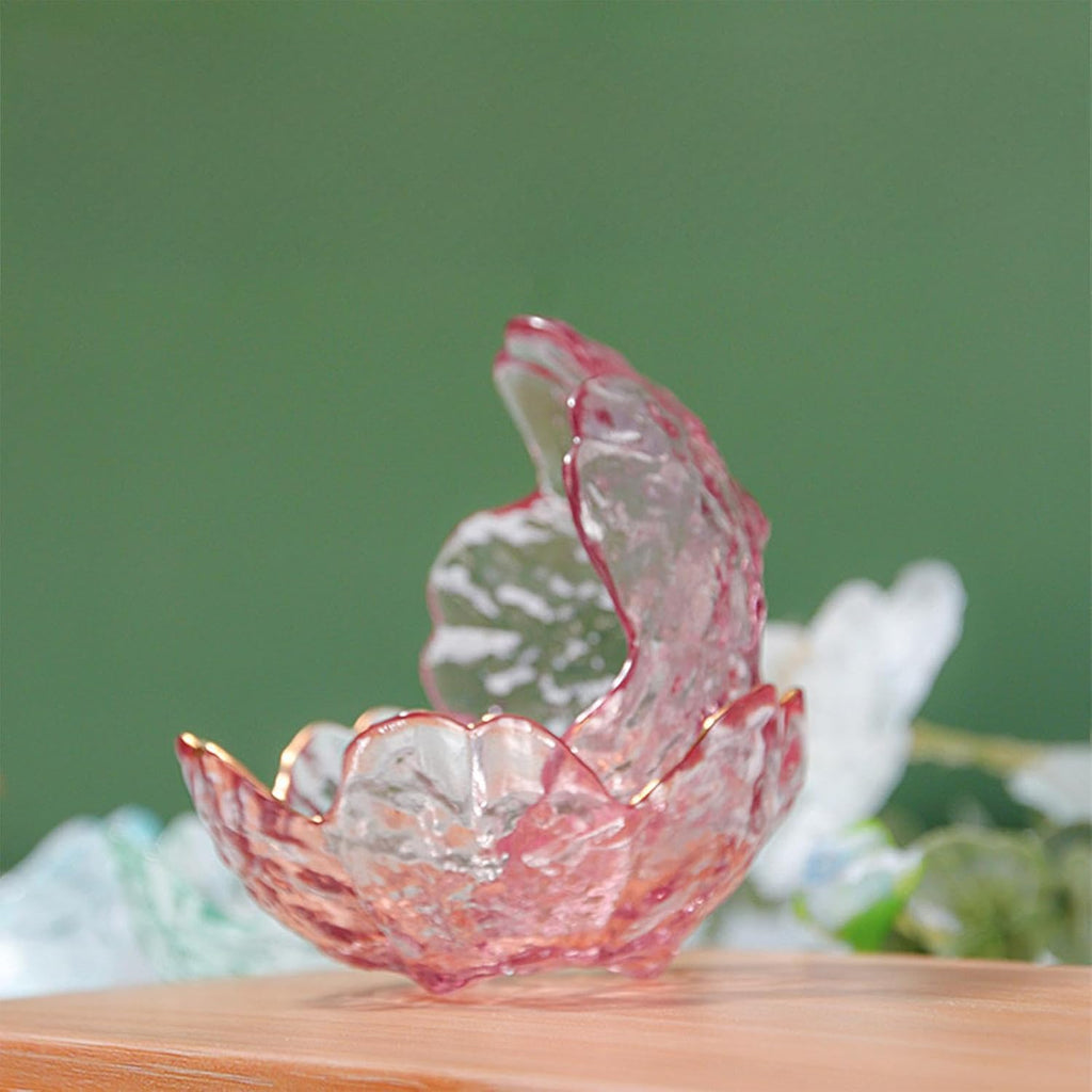 Incense Holder for Sticks, Glass Backflow Incense Burner with 9 Stick Holes, Handmade Cherry Blossom Incense Holder
