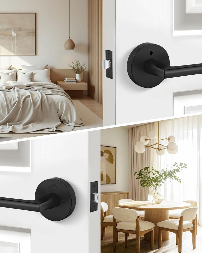 Matte Black Door Handles Interior Privacy Door Handle 1 Pack