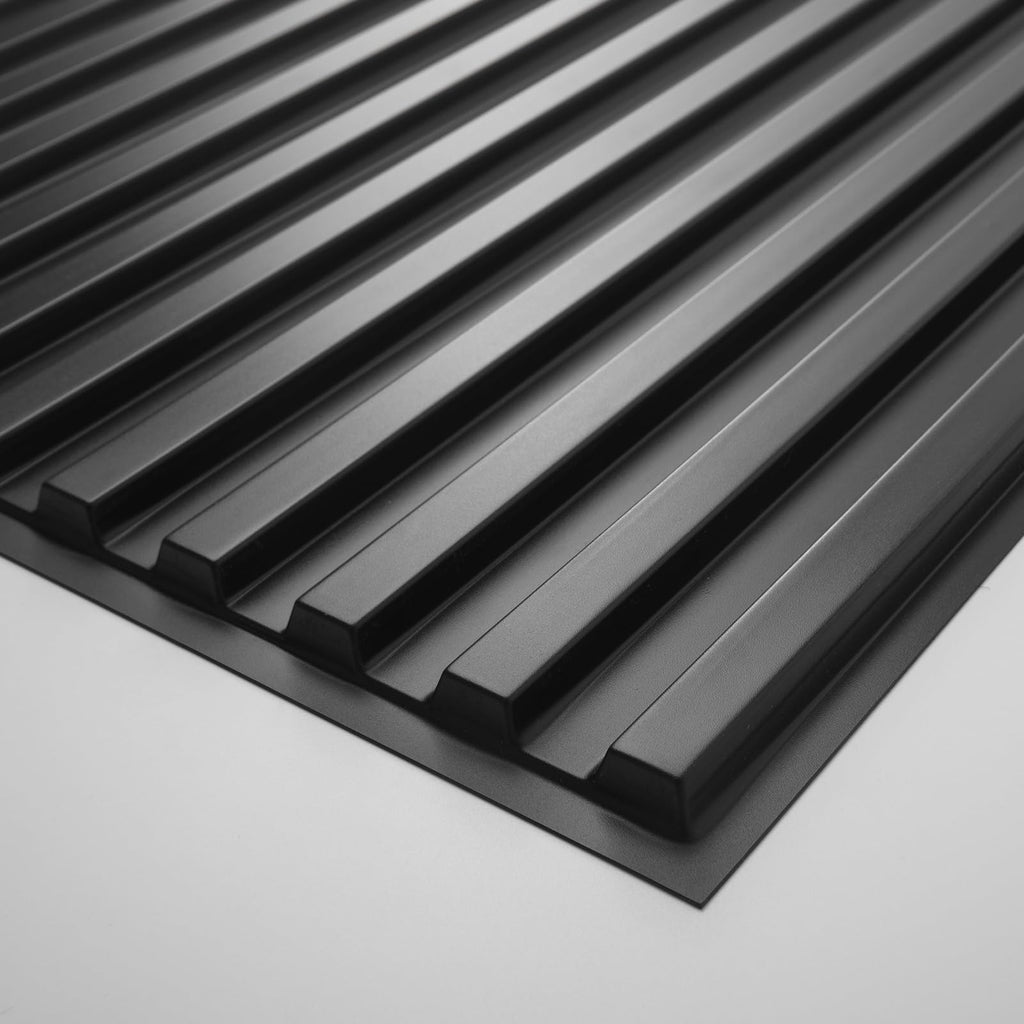 24-Pack Slat Design 3D Wall Panels, 2x4 FT, Black