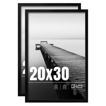 20x30 Picture Frame 2 pack, Display Pictures 20 x 30 Poster Frame, 20x30 Black Photo Frame with HD Plexiglass