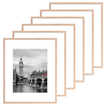 16x20 Poster Frame Set of 6 with Plastic Cover, PVC, Natural